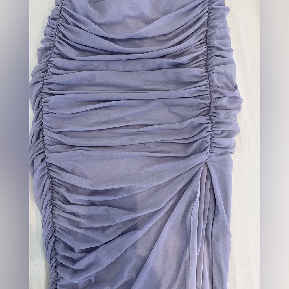 Abercrombie & Fitch Mesh Asymmetrical Off-The-Shoulder Maxi Dress - Picture 3 of 5